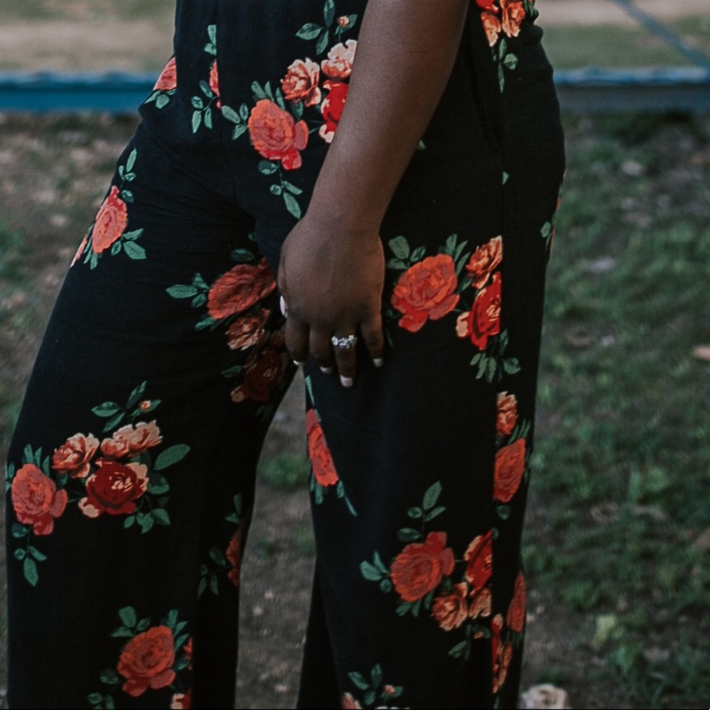 Floral print dress pants